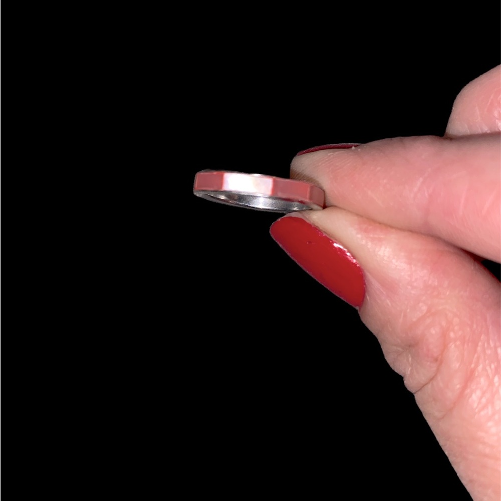 Pink sterling ring
